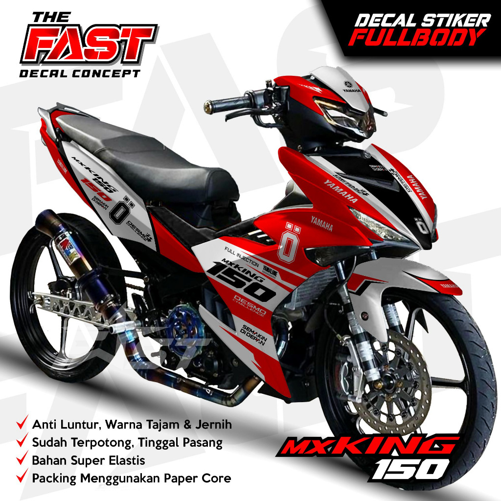 TERBARU Decal MX KING NEW Fullbody Ohlins Racing Cutom Sticker Striping Decal Yamaha MX KING NEW, St
