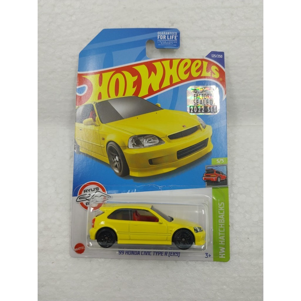 Hot Wheels 99 Honda Civic Type R EK9 Kuning Factory Sealed FS22