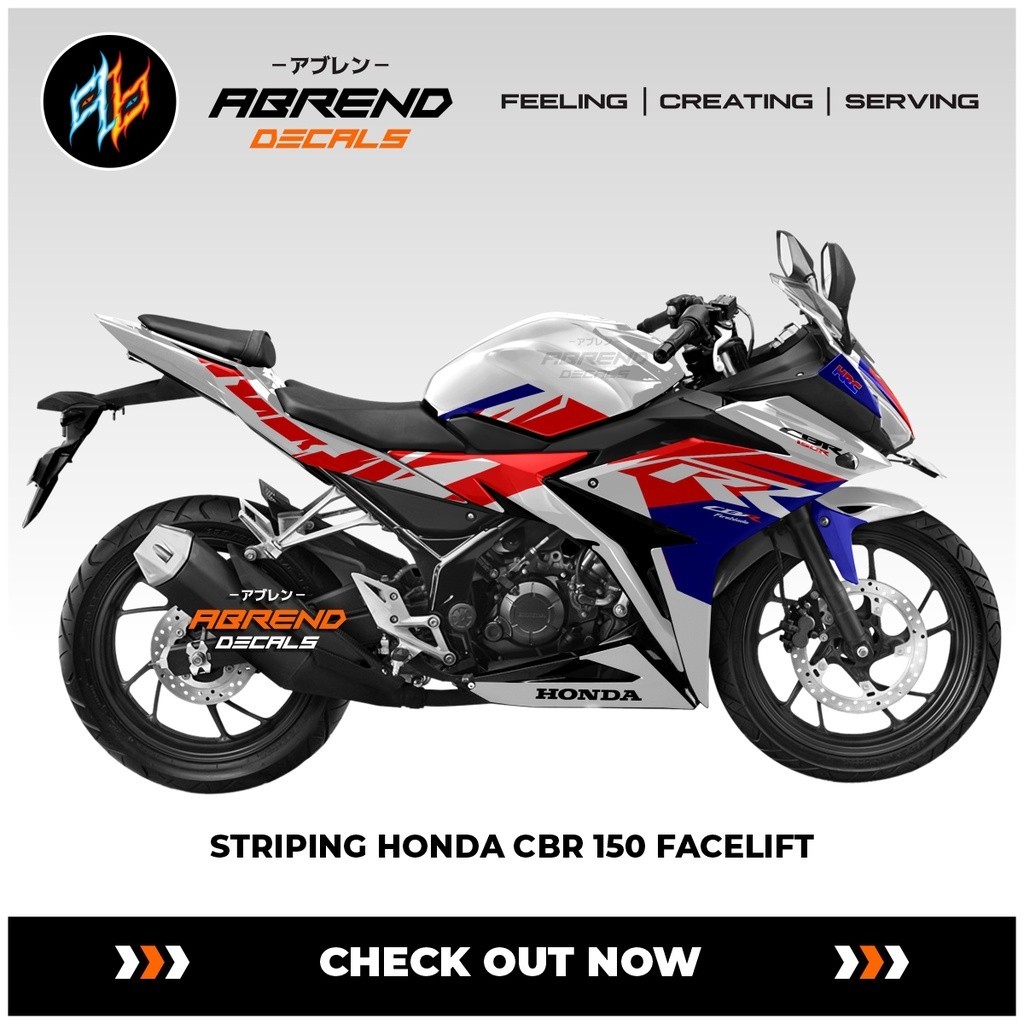 Striping CBR 150 R Facelift Livery Fireblade 1000RR / Stiker Motor Honda Cbr 150 / Stock Decals