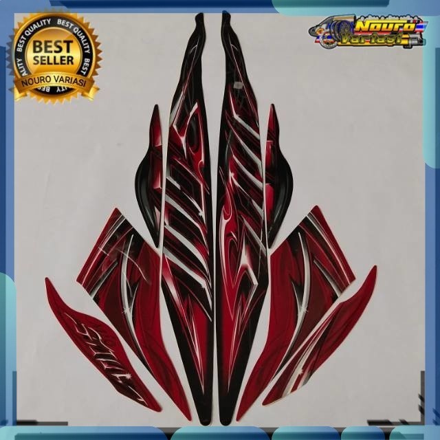 Stiker striping yamaha mio soul 2012 merah hitam stiker bagus