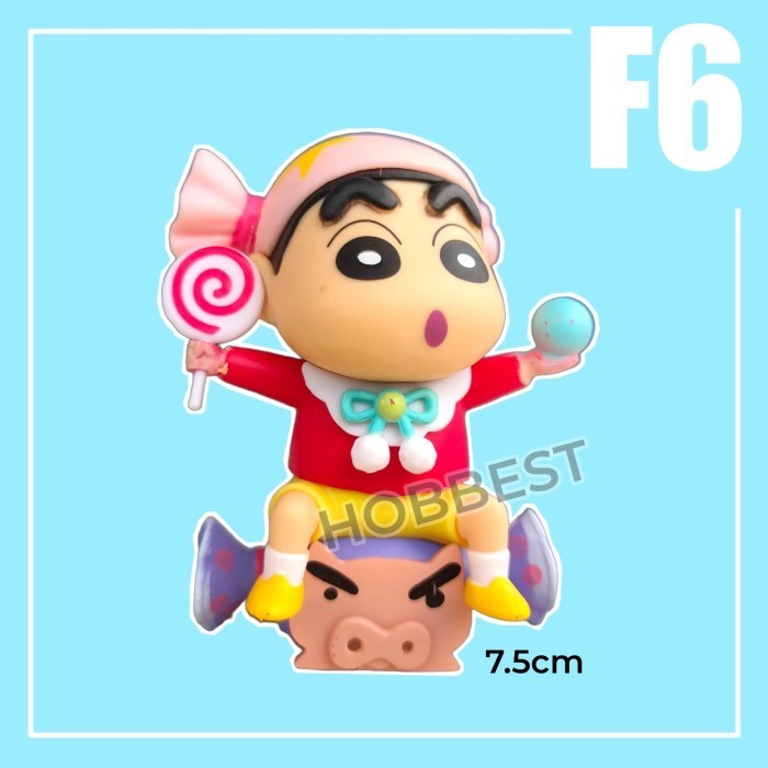 "Girya.Syo" - TERLARIS Action Figure CRAYON SHINCHAN - Miniatur Topper Kue Sinchan Sincan - snack F6