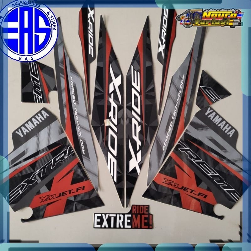 Stiker striping yamaha x-ride xride 2015 2016 abu grey ist standar   bagus