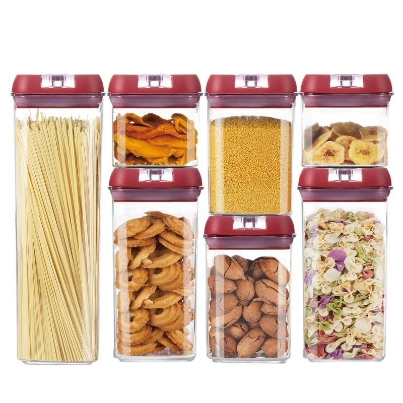 TEXANIA Toples Air-Tight Food Storage Containers 1set 7pcs BPA FREE