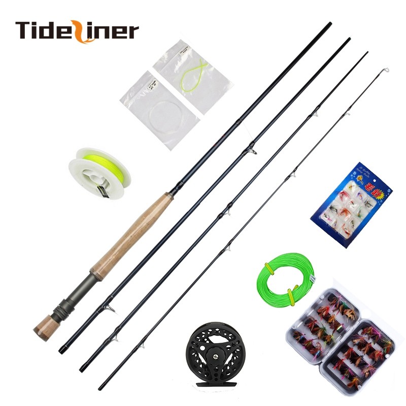 Tideliner Hot sell 2.74m 5/6# fly fishing rod combo fly reel with line lure 6 kinds fly fishing tack