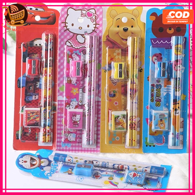 

LMP Stationery Alat Tulis Set 5in1 Karakter Kartun