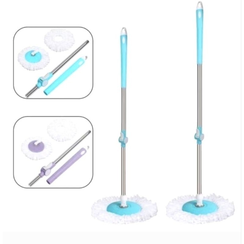 TONGKAT PEL  SET ALAT PEL LANTAI SPIN MOP FREE KAIN PEL TONGKAT GAGANG SAPU LAP ULTRA MOP - KRJ06