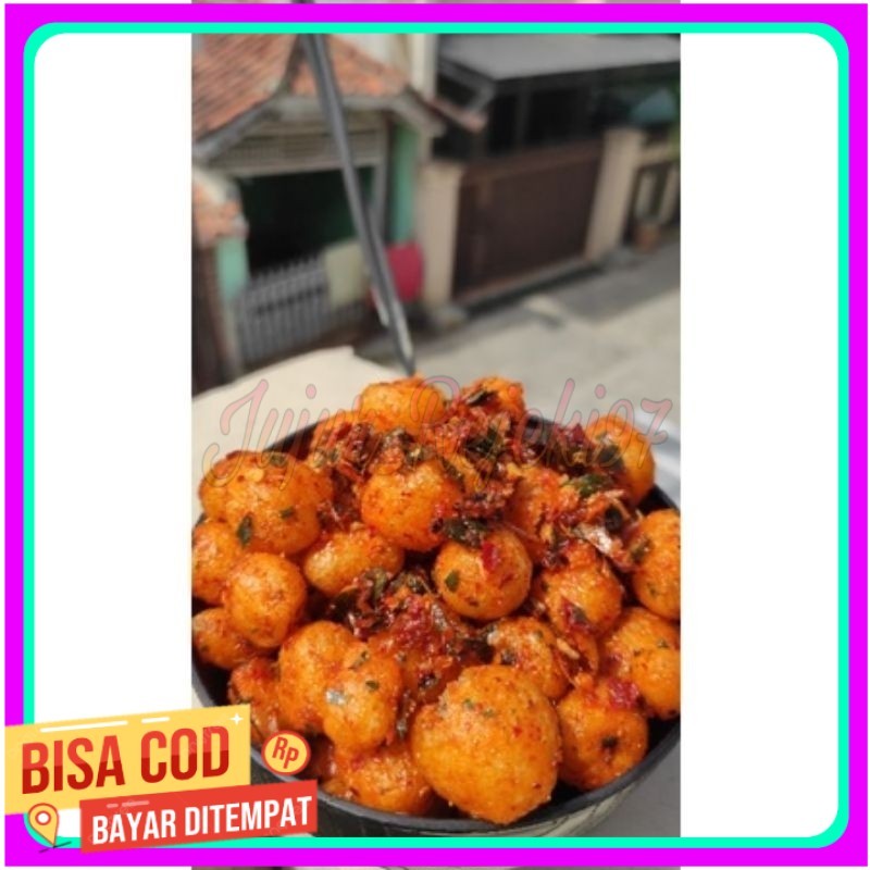 

cimol kering pedas daun jeruk 1kg super pedas keripik cimol