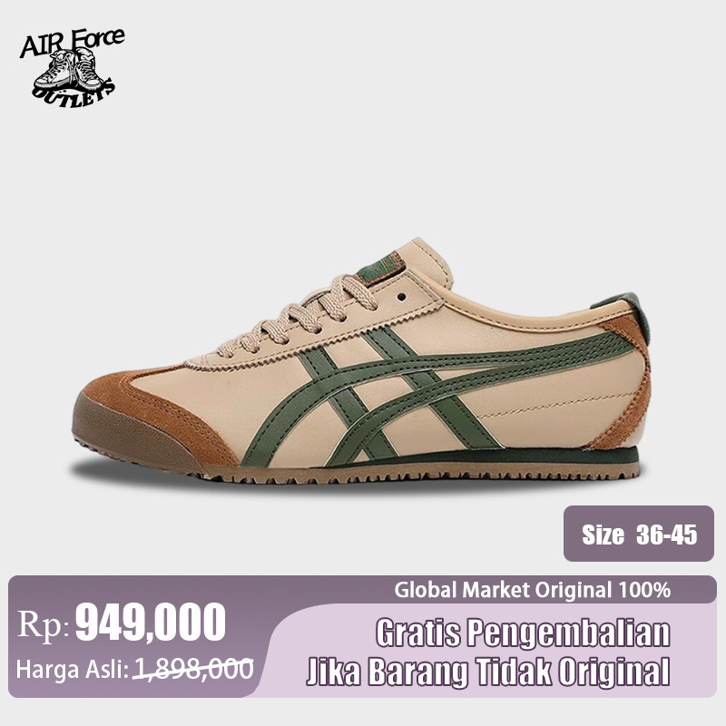 Sepatu Sneakers Asǐcs Onitsuka Tiger Sepatu Pantofel untuk hijau kecoklatan 100% original BNIB Globa