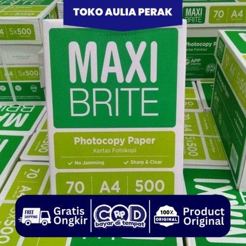 

MAXI BRITE KERTAS HVS A4/F4 1 RIM ISI 500 LEMBAR