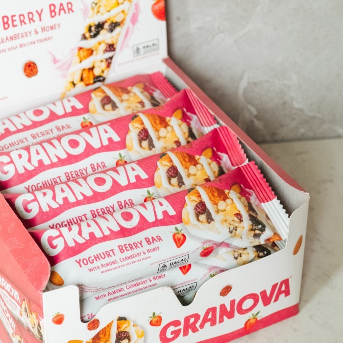 

READY STOCK!!! Granova - Snackbar Yoghurt Berry 26gr x 16 pc (Rasa Beri dan Yoghurt) - Cemilan Sehat, Gandum, Halal - 16pc