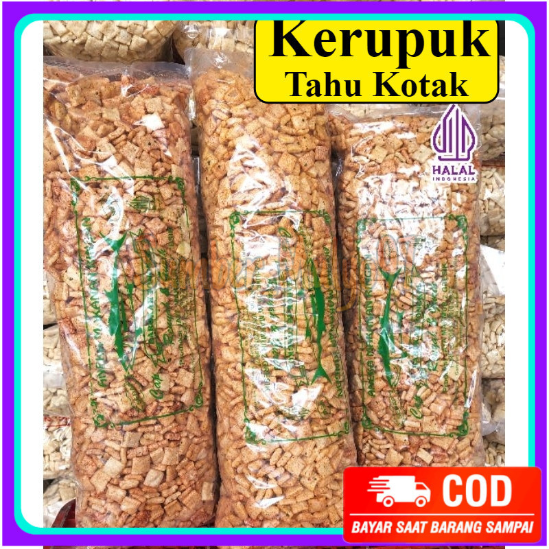 

1ball kerupuk tahu kotak pedas daun jeruk (1kg) camilan medan