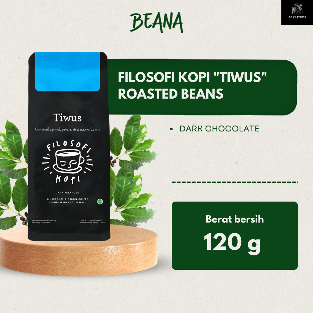 

Tiwus Arabica Coffee Roasted Beans | Filosofi Kopi Bubuk 120gr - Beana Roastery Semarang