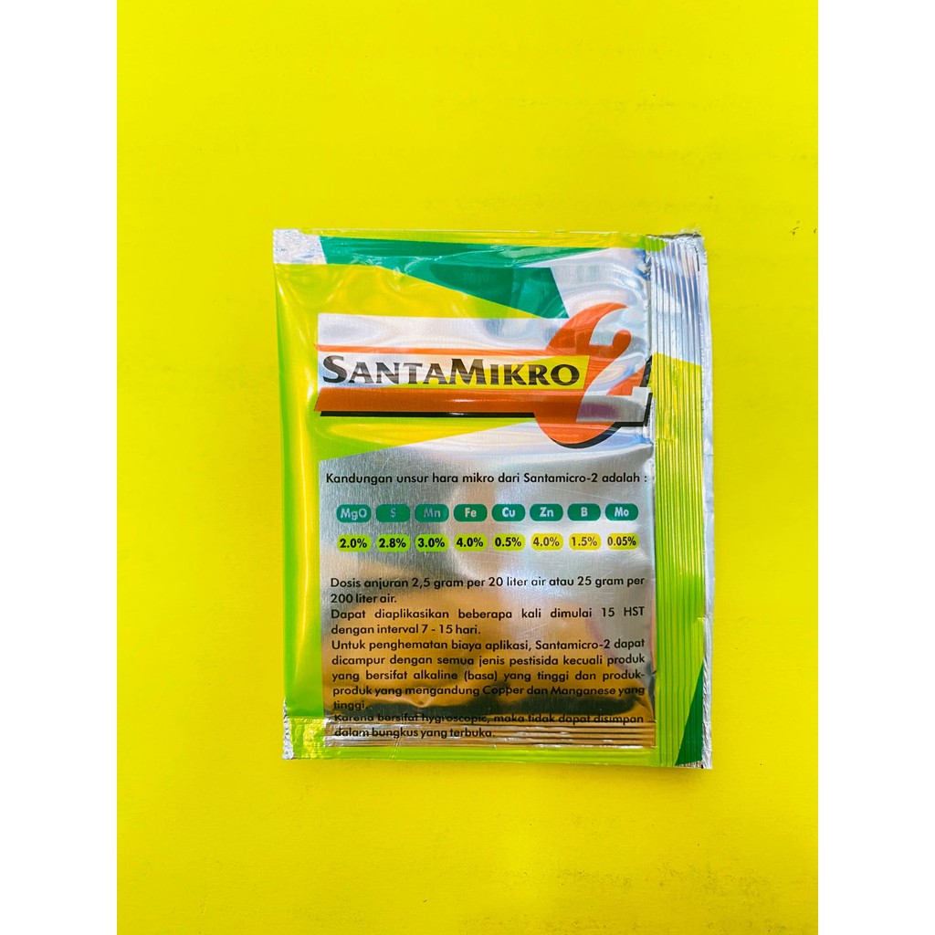 Pupuk mikro dengan unsur hara SANTAMIKRO SANTA MIKRO 1 25gr dari SANTANI SEJAHTERA