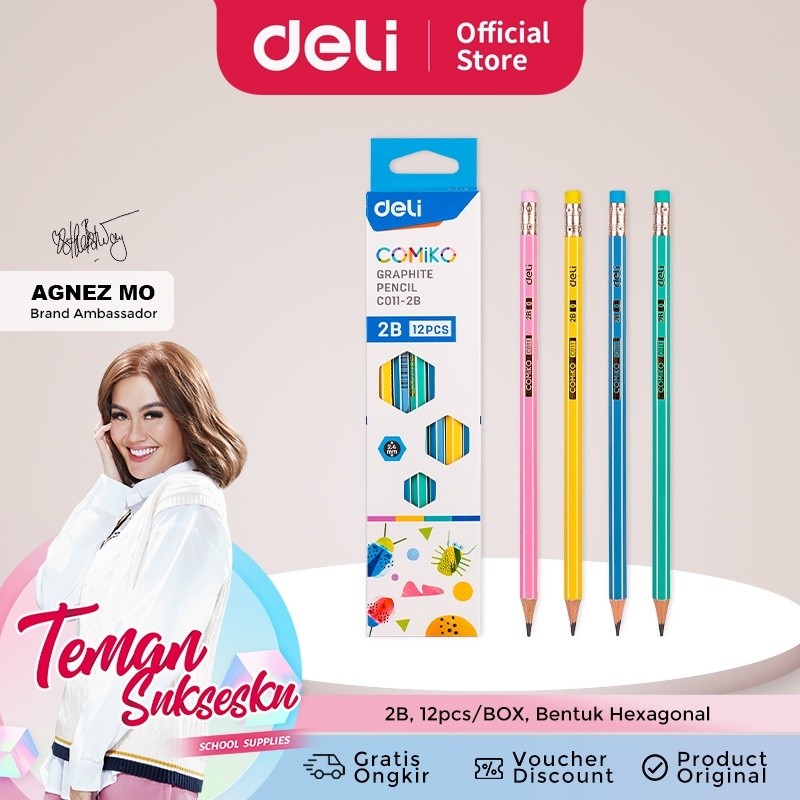 

Bobomart Deli Pack Pencil / Pensil 2B Graphite Pencil Comiko - C011-2B