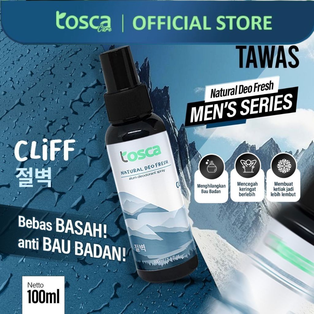 Natural Deodorant Spray Tawas Deo Fresh Khusus Pria 100ml Tawas Cair - deodorant tawas alami 100ml |