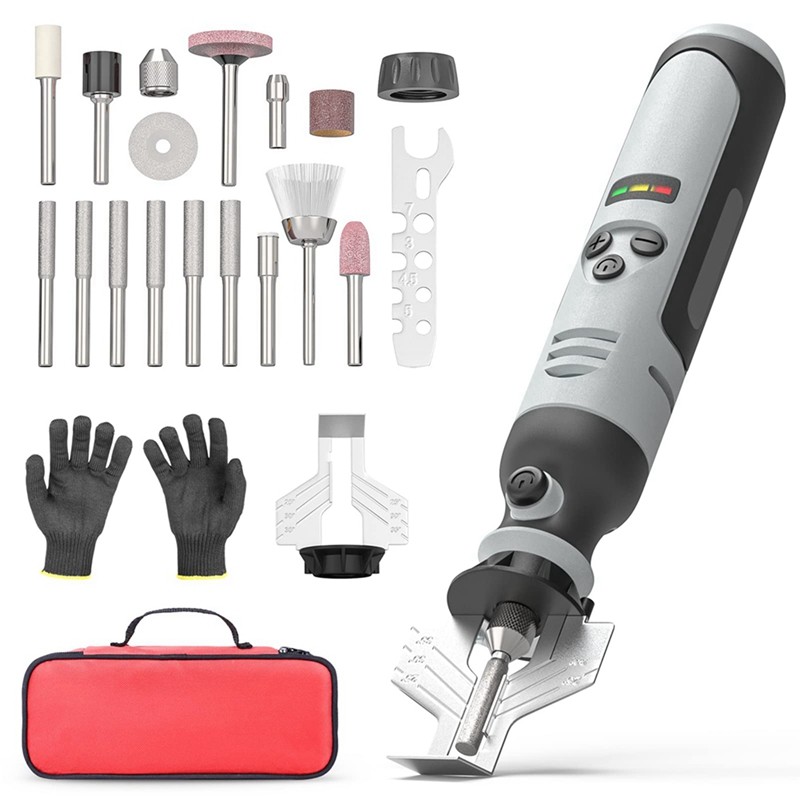 

3X Cordless Chainsaw Sharpener, Electric Handheld Chainsaw Sharpening Kit, High Speed Chainsaw Sharpening Tool