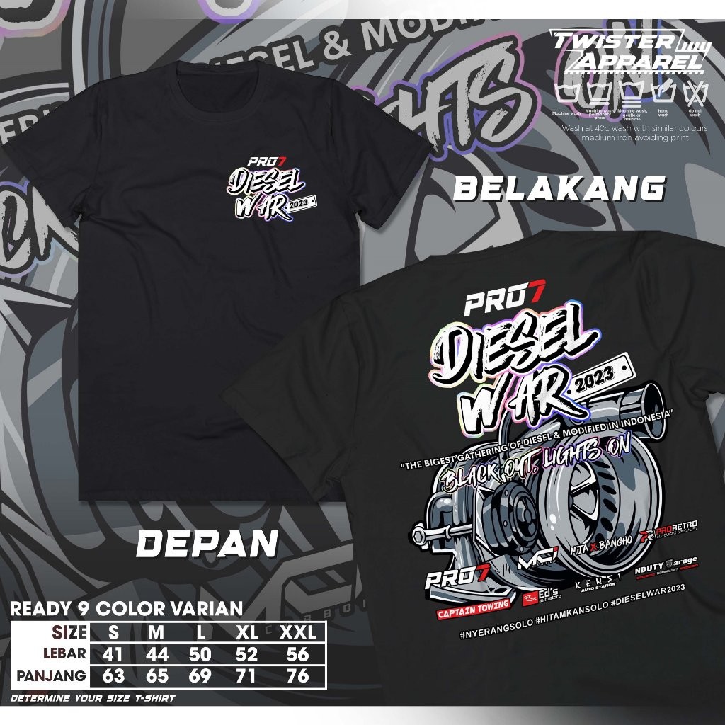 Kaos Diesel War Pro7 2023 Baju Distro Mobil Racing Innova Solo Diesel Gank Cumi Darat