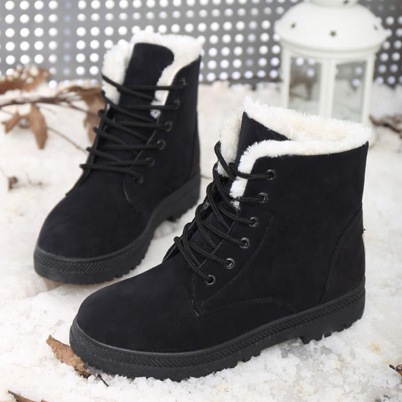 

Women Boots Snow Plush Women Shoes Platform Boots For Women Fashion Keep Warm Women's Boots Flat New Botas Mujer Winter Shoes