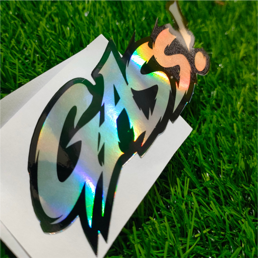 

Stiker viral | kata-kata | Gass! | vinyl Glossy/Hologram stiker potongan presisi terbaru stiker kecil gass!