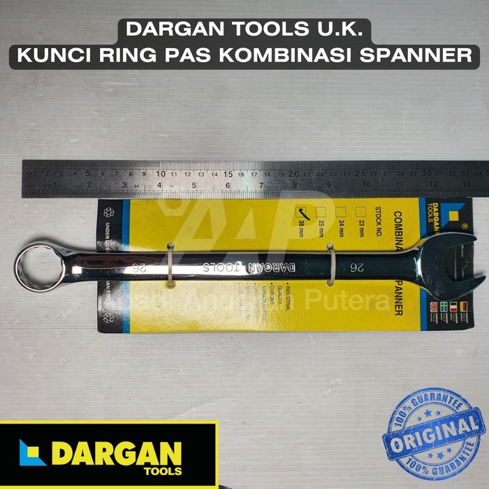 KUNCI RING PAS 26 mm Kunci Kombinasi CR-V DARGAN TOOLS U.K.