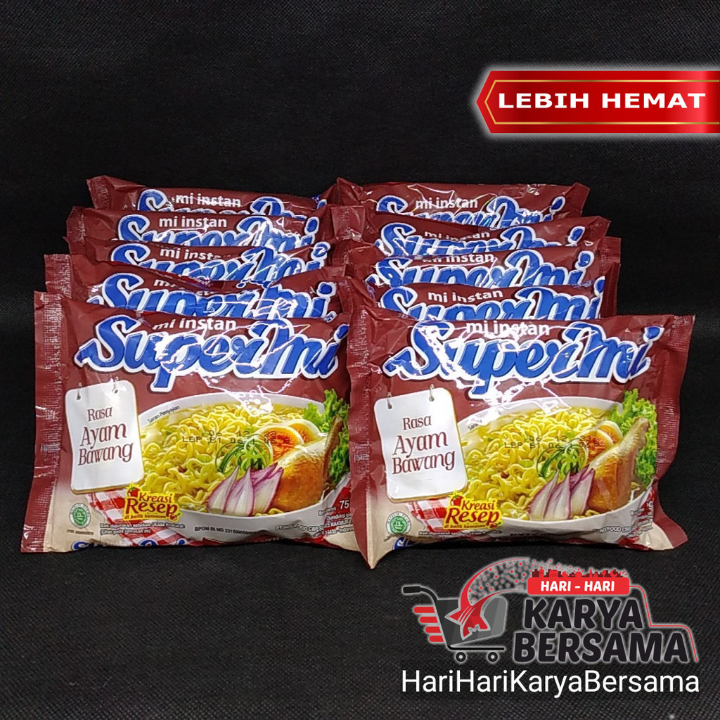 

SUPERMI MI INSTAN RASA AYAM BAWANG PACK 10 BUNGKUS X 75GR