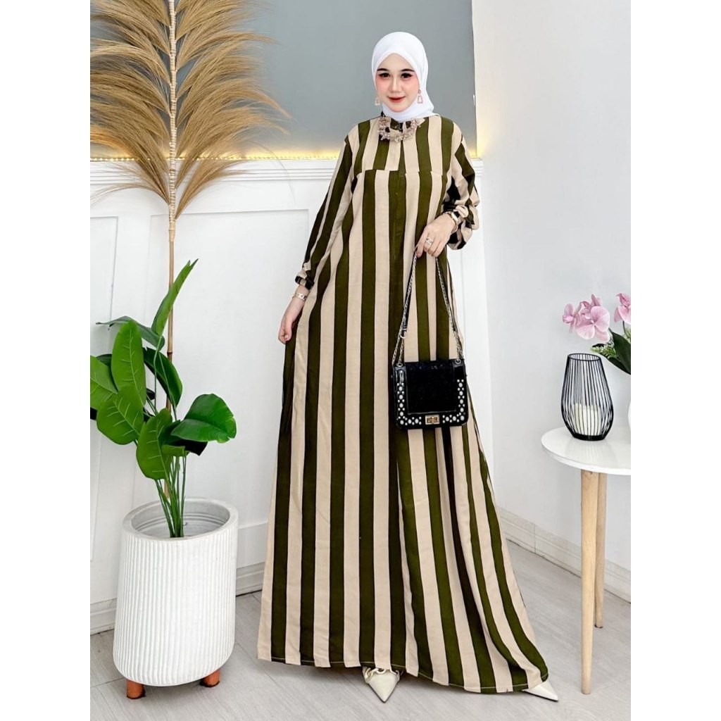 [HOT NEW] GAMIS RAYON KOMBINASI / GAMIS RAYON MOTIF SALUR