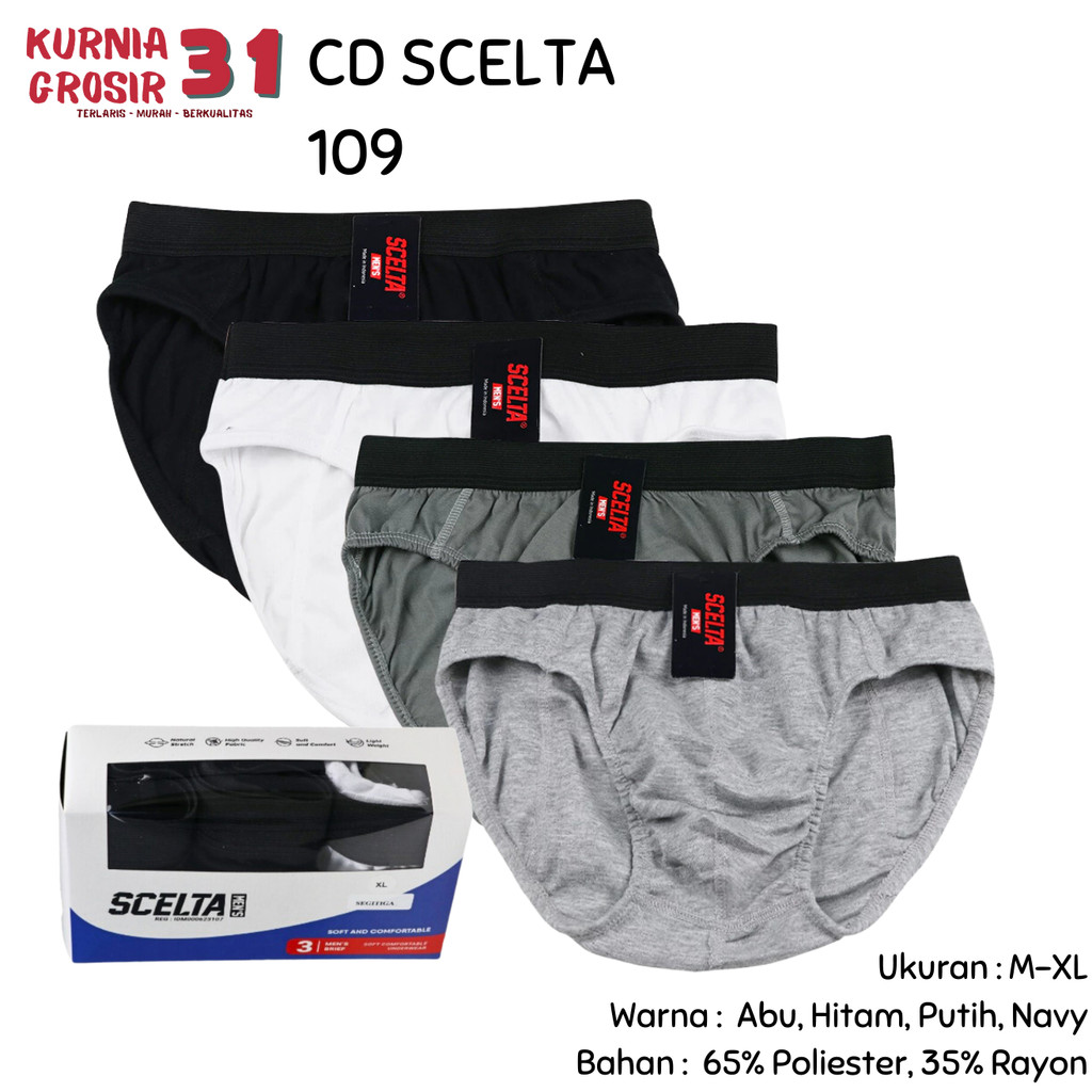 [ISI 3] CD Pria Scelta SM 109 / Celana Dalam Cowok CD Laki Scelta Premium
