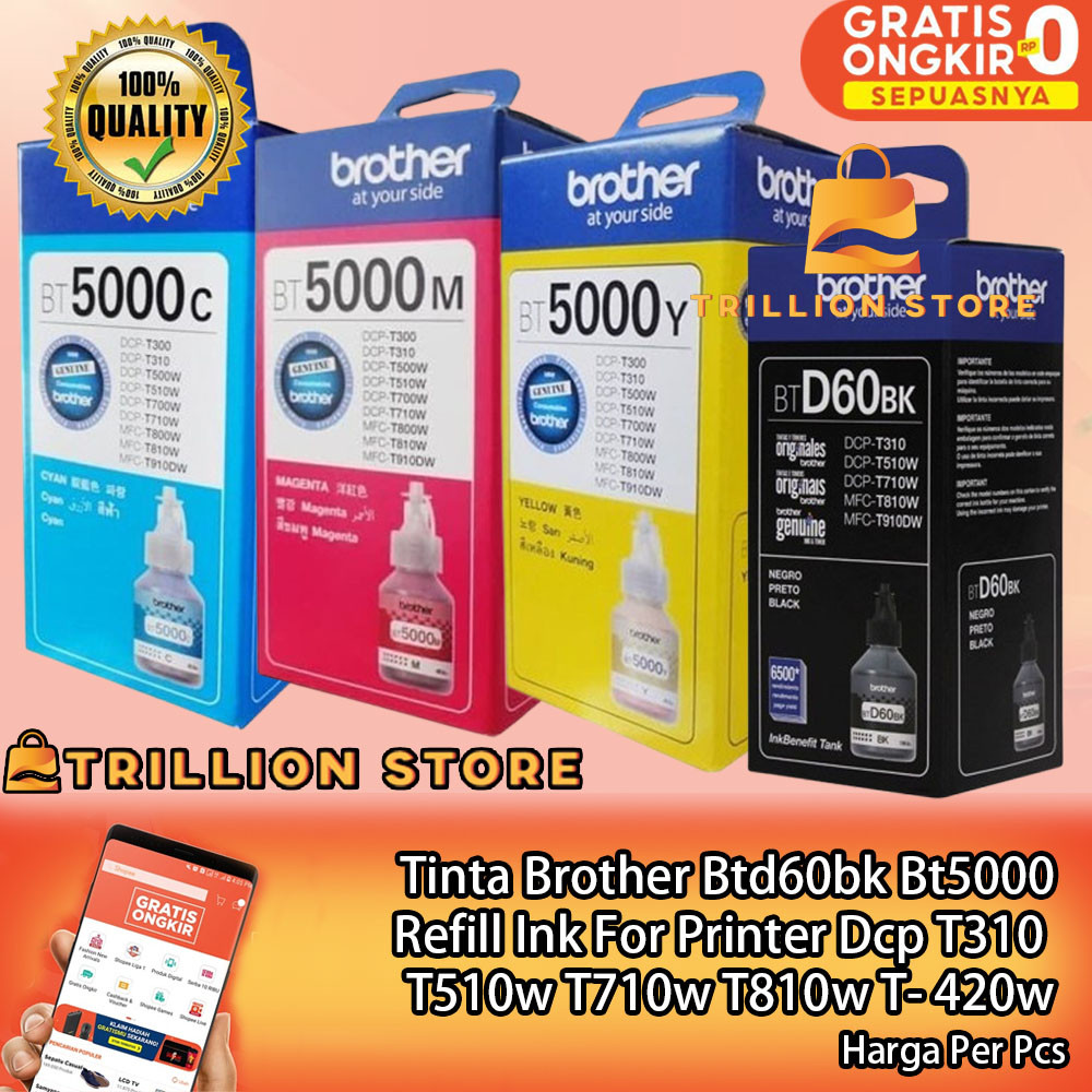 Brother Btd60bk Bt5000 Dcp T310 T510w T710w T810w T- 420w Tinta Refill Ink For Printer Reffil Pewarn