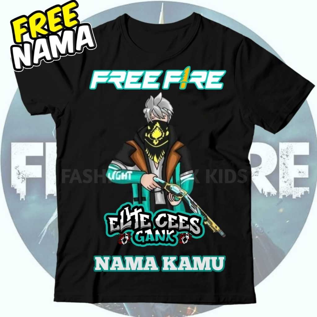 TWISSTER - (BISA COD) KAOS BAJU ANAK FF FREE FIRE ELITE CEES GANK VERSI SG RAPPER HIJAU FF TSHIRT AN