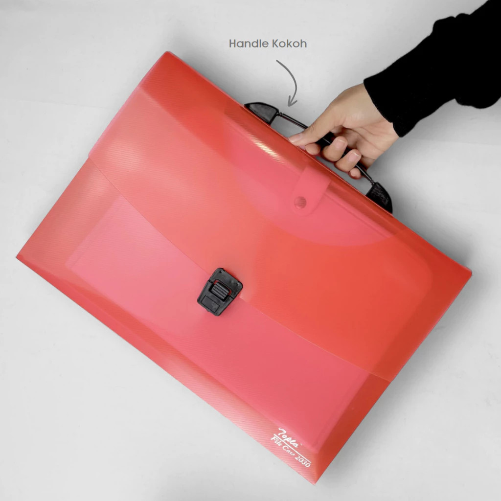 

File case 2030 with handle wadah tas dokumen kantoran ukuran folio tebal 3 cm Topla