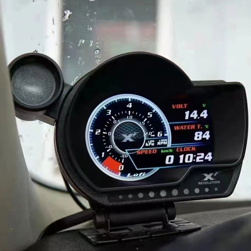 LUFI XF English Version OBD2 digital turbo boost oil pressure temperature gauge for car Afr RPM Fuel