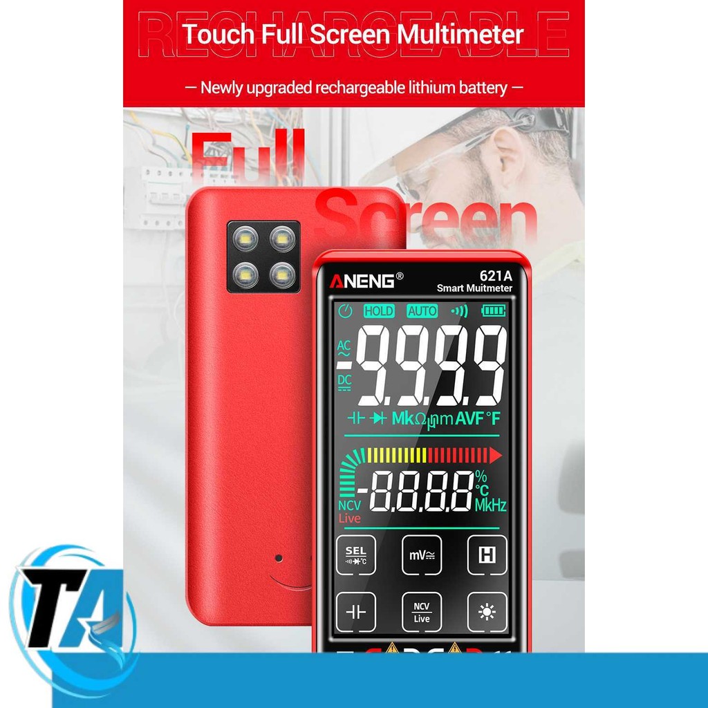 ANENG Smart Digital Multimeter Tester Transistor Touch Screen - 621A