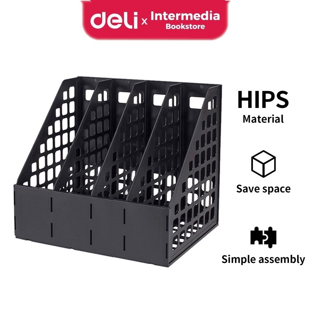 

Deli 78991 Rak Box File Bahan Plastik 4 Kotak Warna Hitam