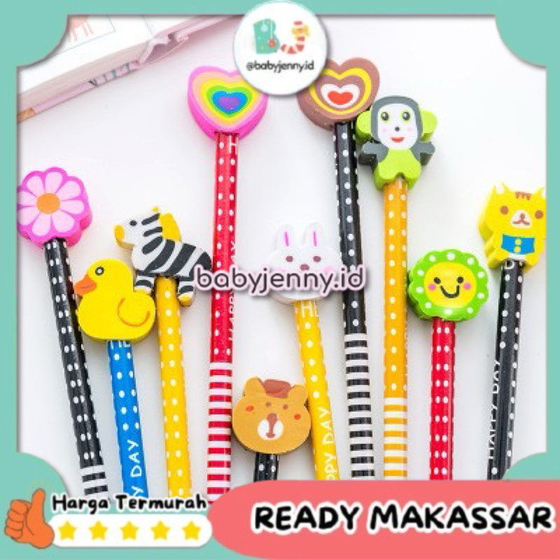 

(Babyjenny.id) J329 Pensil Karakter + Penghapus Pensil Lucu Ada penghapus Pensil Fancy Pensil Unik Karakter Souvenir