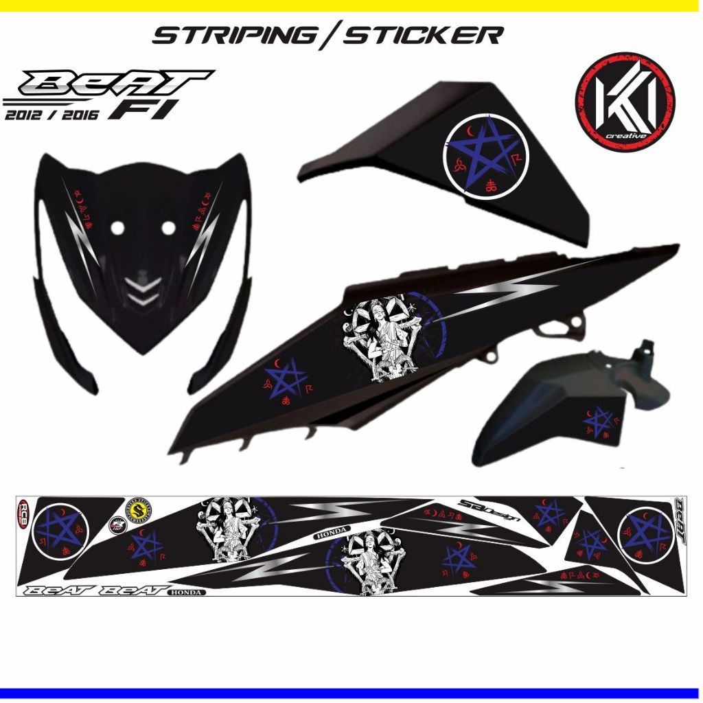 STIKER MOTOR / STRIPING STICKER BEAT F1 THUN 2012 2016 LIS SIMPLE KEREN ABISZ