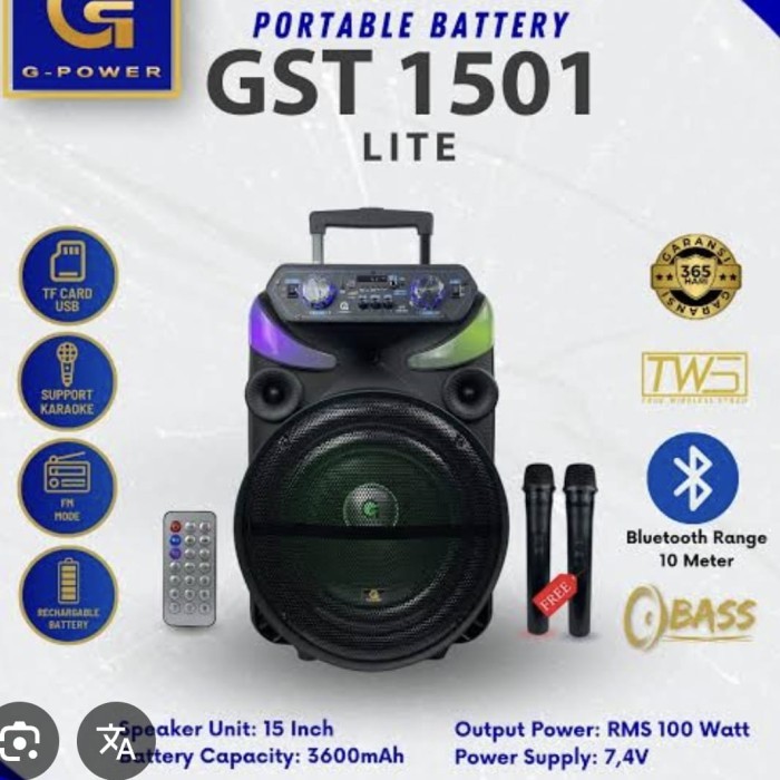 speaker g power gst 1501 lite