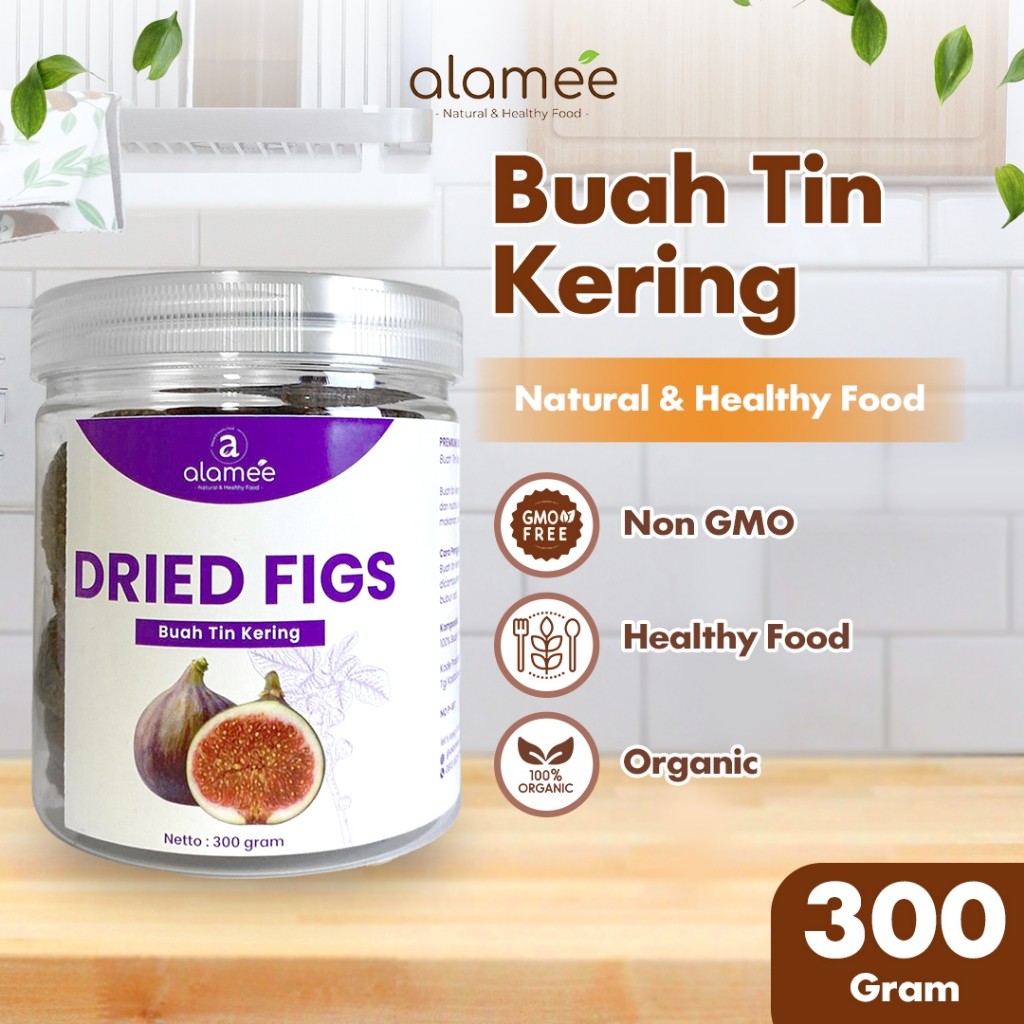 

ALAMEE Buah Tin Kering Cemilan Buah Sehat Dried Figs Buah Ara Kering Rendah Kalori 300gr