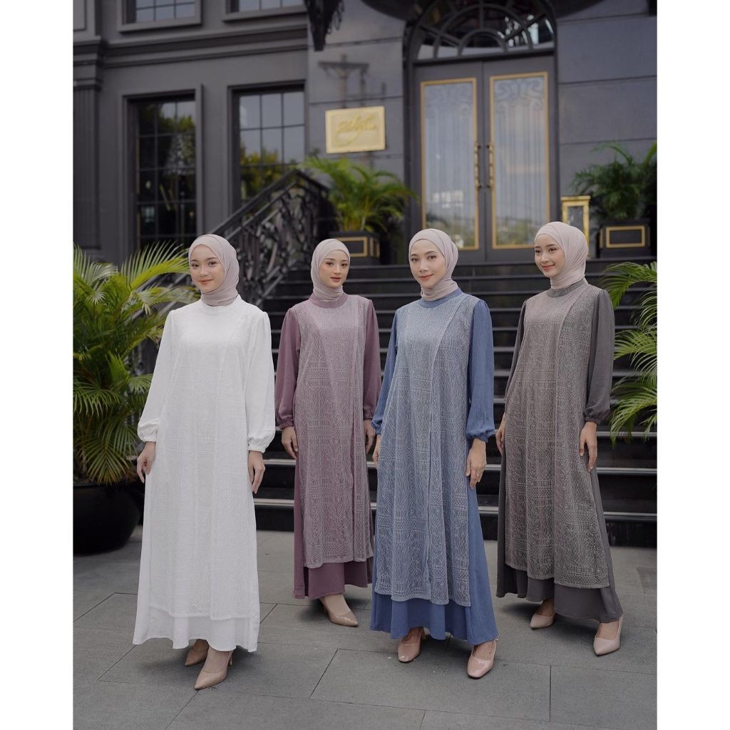 BETHARINE DRESS MIX BRUKAT BUSUI FRIENDLY CRINKLE GAMIS WANITA MUSLIM KONDANGAN DRESS PESTA BRIDESMA
