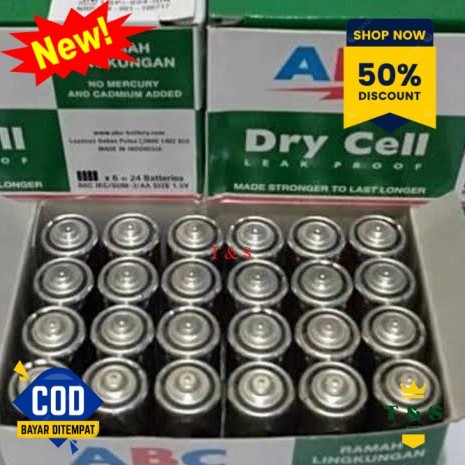 PER BOX 24BUAH/ Baterai Battery BATERE ABC AA 1.5V HIJAU / JAM DINDING