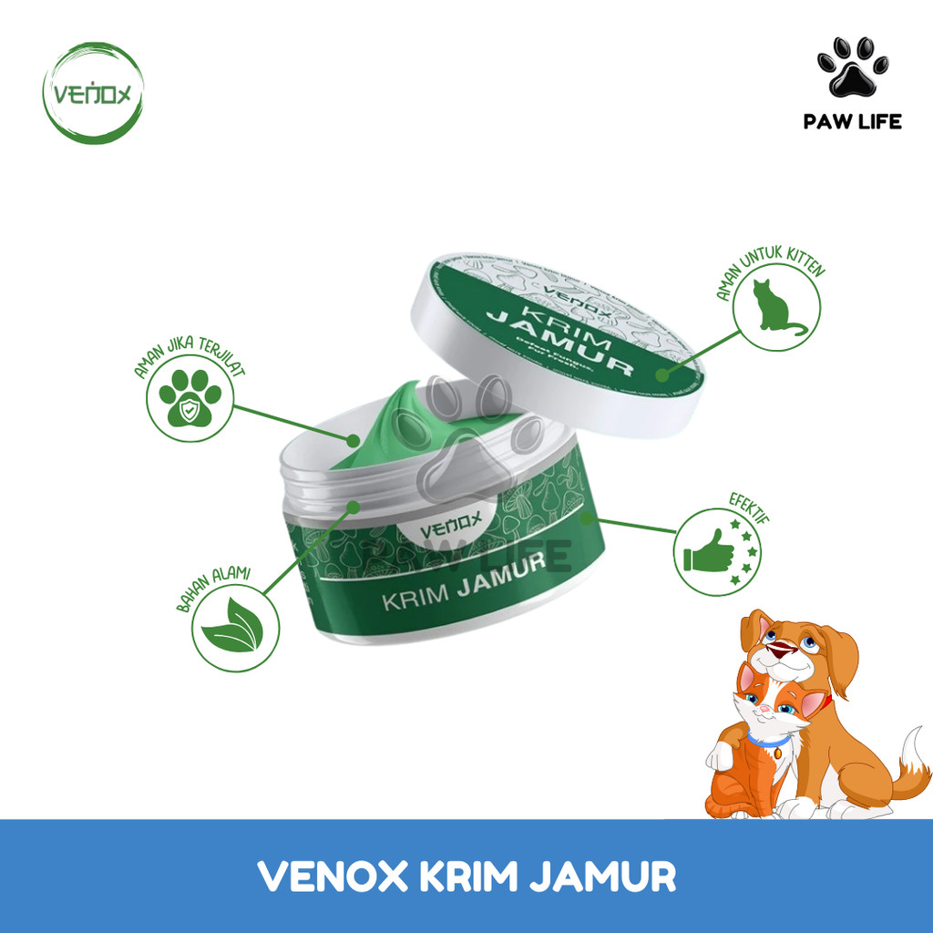 PL Venox KRIM JAMUR Salep Obat Kucing Kitten Hamil Menyusui Gatal Koreng Gudik Ruam Aman Terjilat