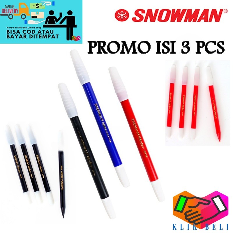 

(PROMO ISI 3 PCS) Spidol Warna Snowman Marker Pencil PW-1A