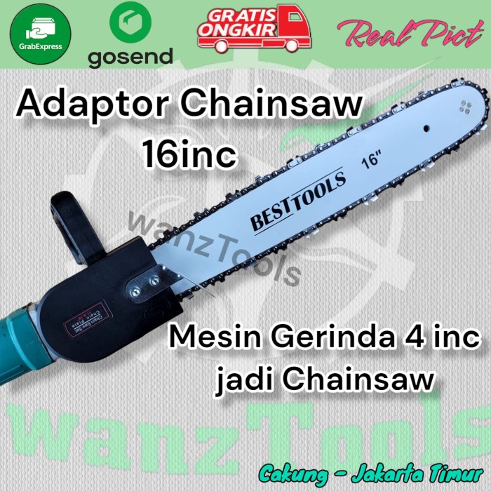 Adaptor Chainsaw 16 inch Mesin Gerinda Tangan - Gergaji Mesin Mini
