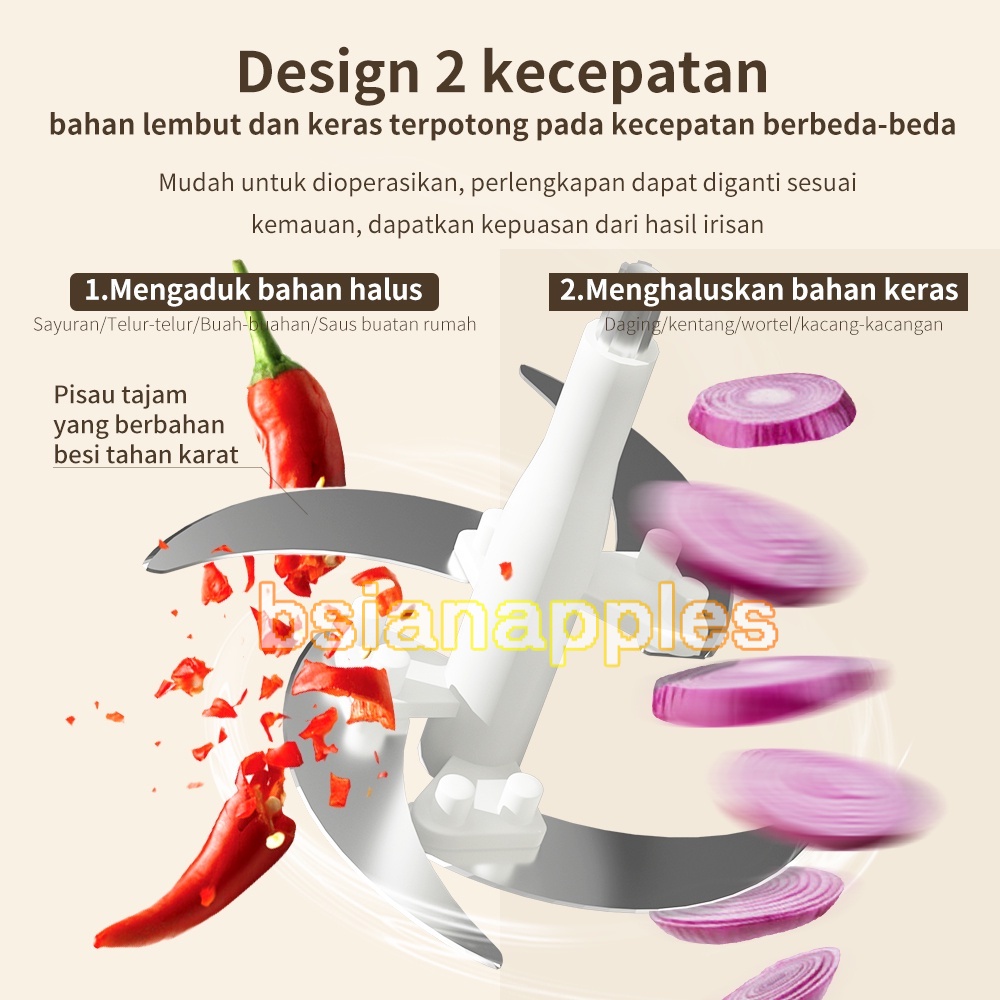 Blender Daging Chopper Stainless 300ml Penggiling Daging Multifungsi Meat Grinder Chopper Blender daging / Choper bumbu