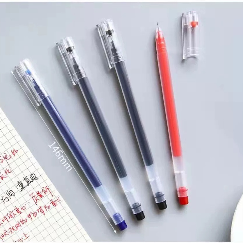 

Pulpen Gel Polos Isi 1pcs / Ballpoint Gel / 0.5mm Hitam Biru Merah