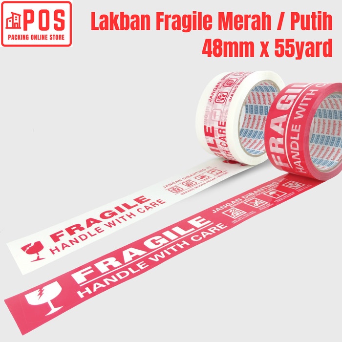 

Lakban Fragile Merah / Lakban Fragile Putih 48mmx55y | Solatape