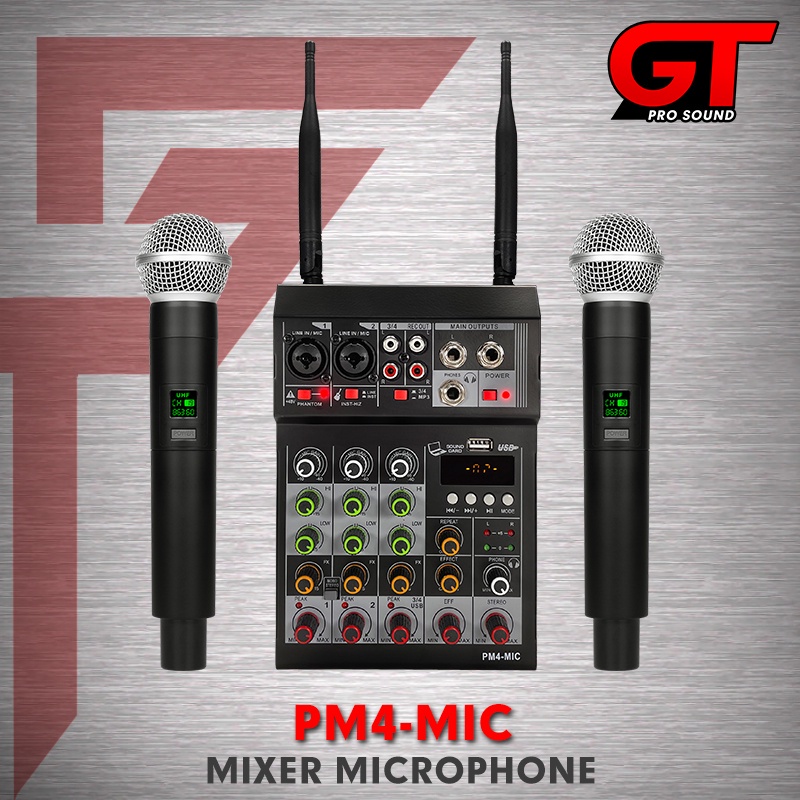 PM4 MINI Mixer Audio Bluetooth 4 Channel canel mixser mendukung penyetelan mobil 12V sound system au