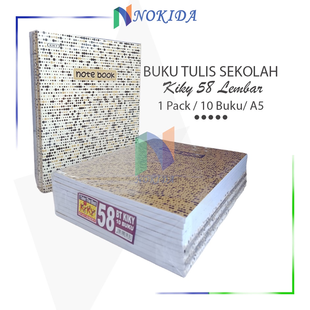 

Nokida Buku Tulis Kiky Notebook A5 1 Pack [58 Lembar] / Buku Kiki 58Lembar / Buku Catatan Kwarto Pendek 1 Pak / Book