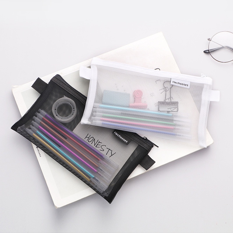 

2A. Tempat Pensil Transparan / Kotak Pensil Import / Kotak Pensil Alat Tulis Resleting