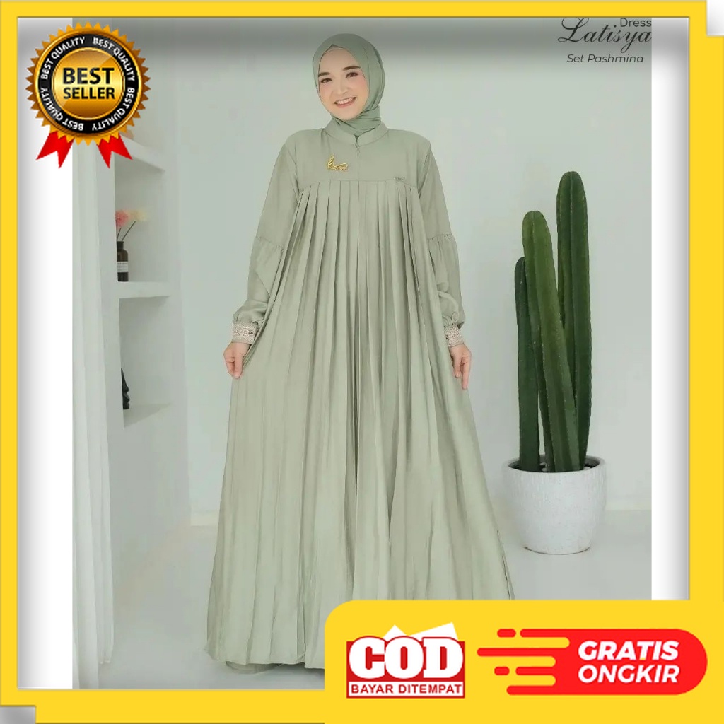 HITAM PUTIH MERAH BIRU HIJAU GOLD SILVER /GAMIS WANITA ANDINI DRESS BAJU WANITA  LINEN GAMIS PLISKET