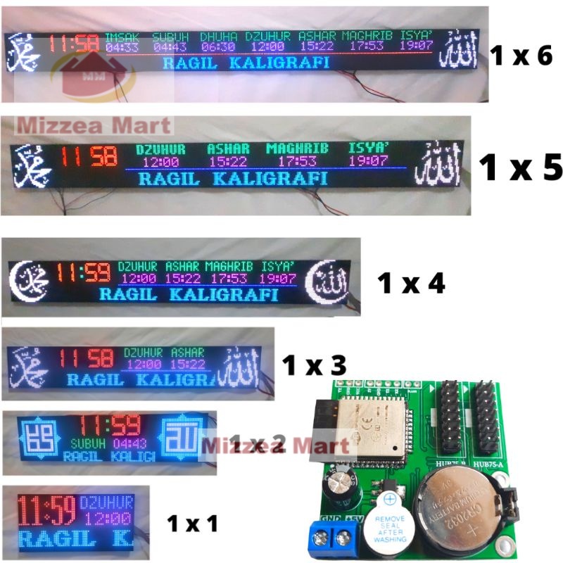 MizzeaMart KONTROLER JWS P5 RGB- KONTROLER JAM DIGITAL MASJID P5 RGB- KONTROLER JAM SHOLAT DIGITAL  